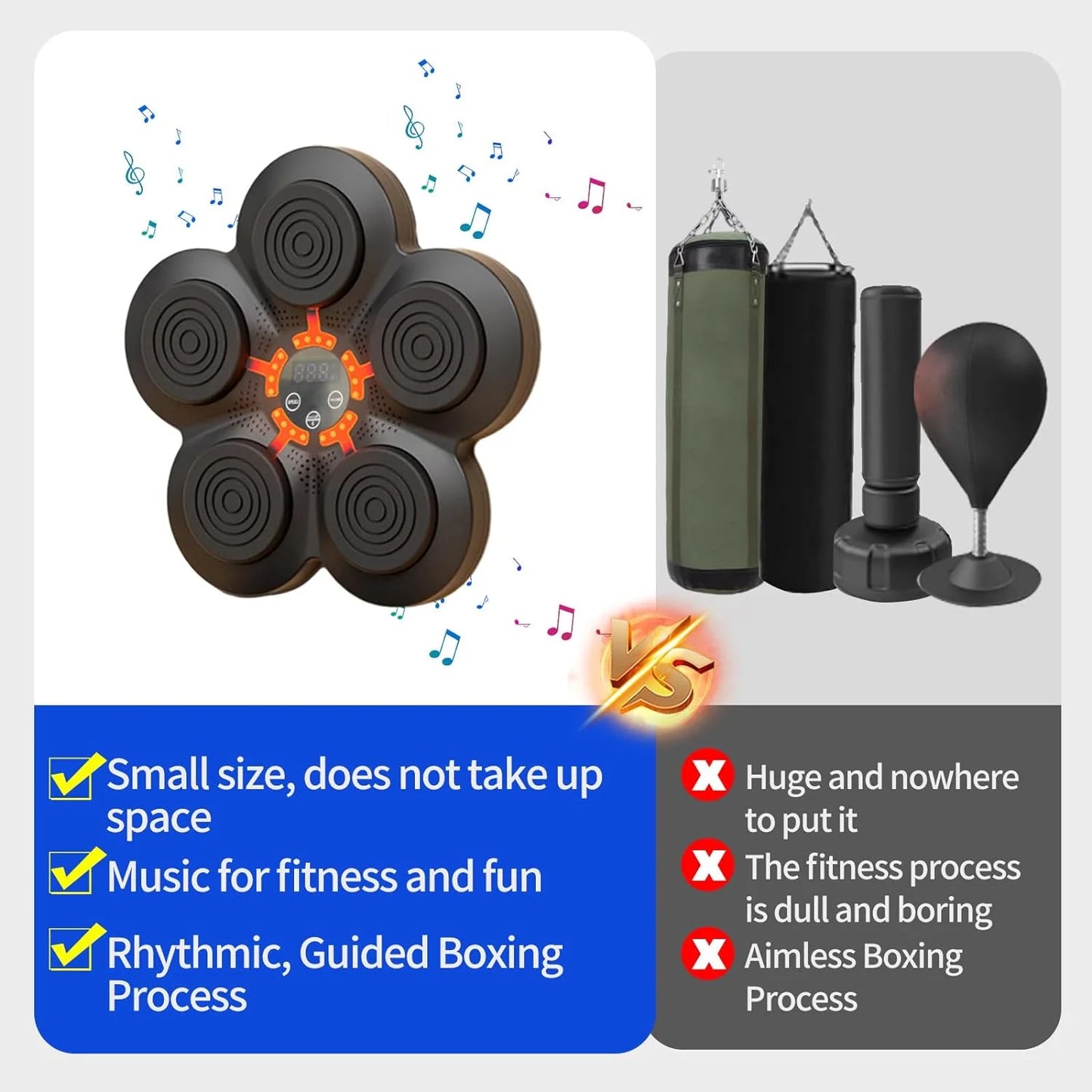 Smart Electronic Music Boxing Machine, Music Boxing,Wall Mounted Boxing Training Punching Equipment, Smart Boxing Target Machine for Home, Indoor and Gym Use